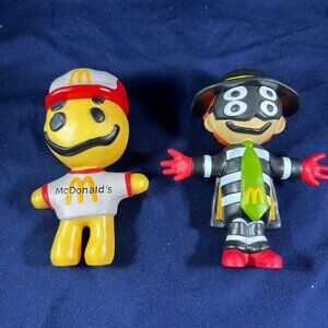 Vintage McDonalds Happy Meal Retro Figures 1988 Hamburglar & Ronald Mascot Toys